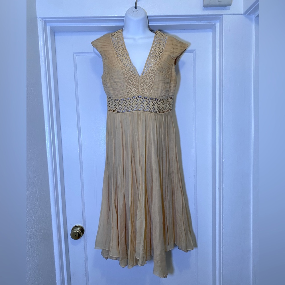 EUC Willow Lightweight Feminine Floaty Cotton/Silk Blend Sleeveless Midi Dress
